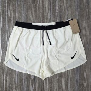 Nike Aeroswift DRI-FIT ADV 2" Lined Running Shorts L White Black FN3349-010 New